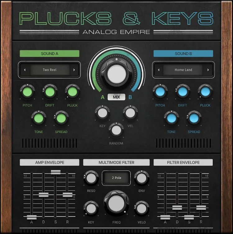 MeldaProduction Analog Empire: Plucks & Keys interface