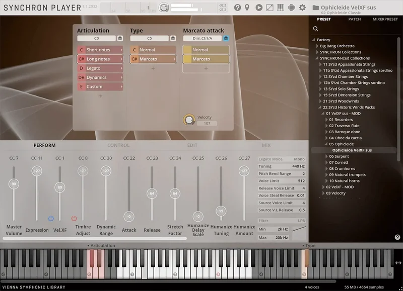 VSL Studio Ophicleide interface