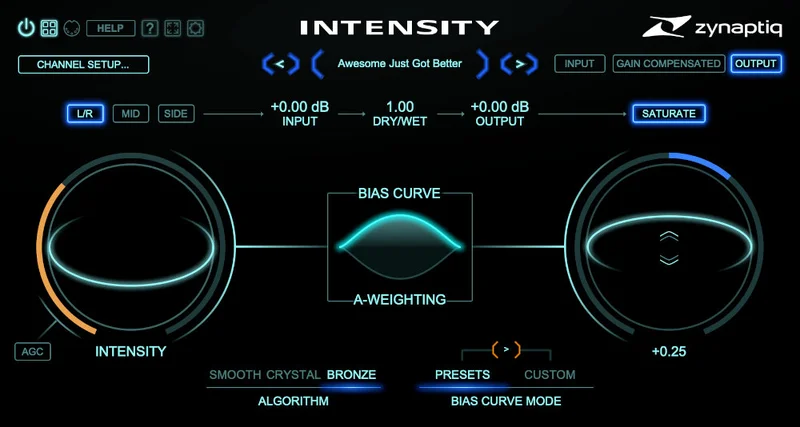 Zynaptiq INTENSITY 2 interface