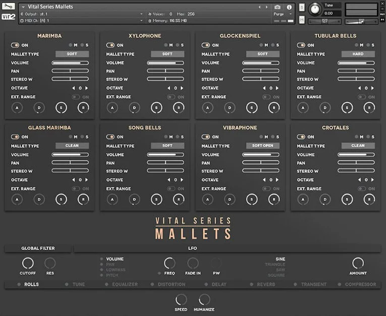 Vir2 Instruments Vital Series: Mallets interface