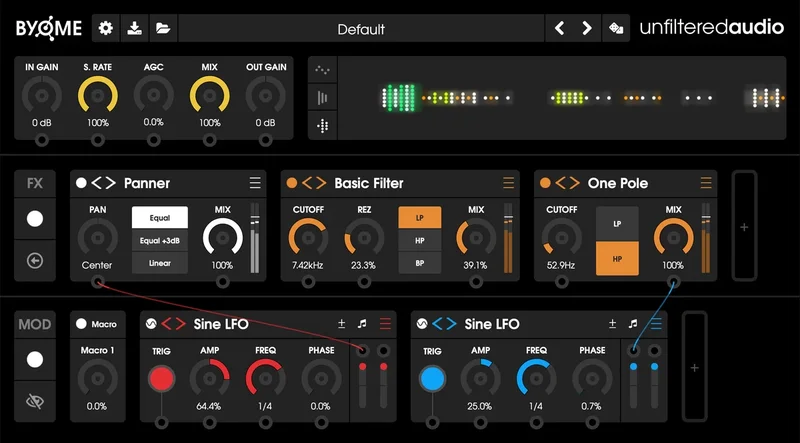 Unfiltered Audio BYOME interface