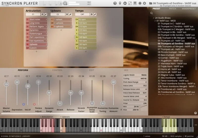 VSL Studio Special Brass: Trumpet Ensemble Muted interface