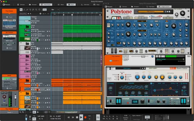 Reason Studios Reason 14 interface