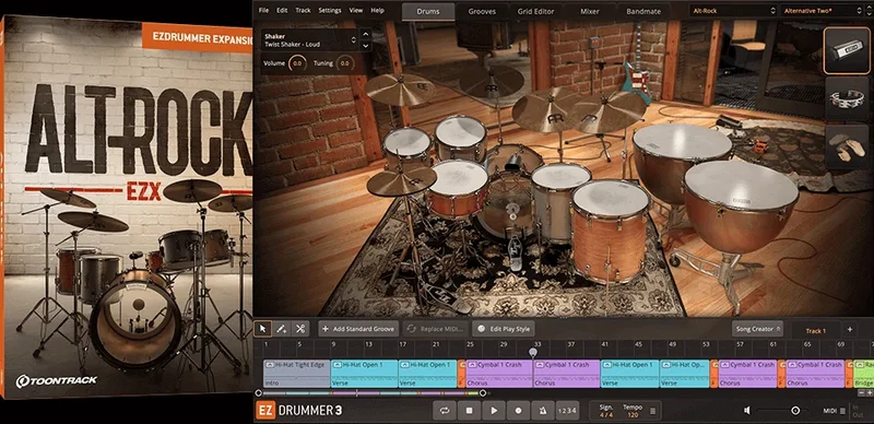 Toontrack EZX Alt-Rock interface
