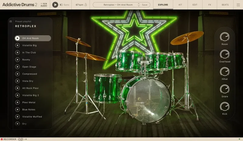 XLN Audio Addictive Drums 2: Retroplex ADpak interface