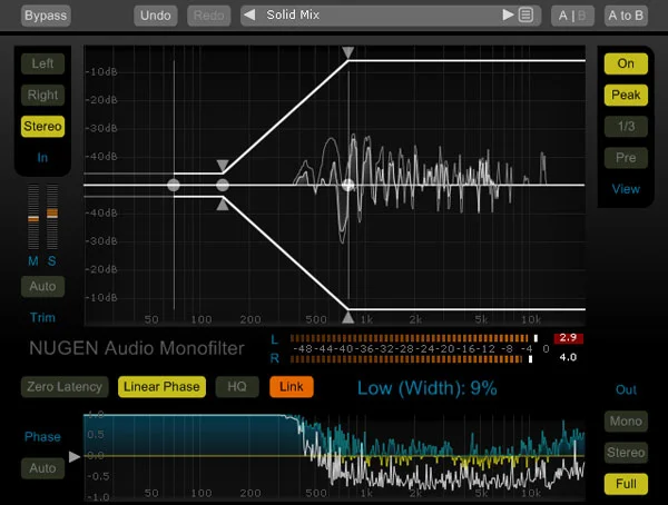 NUGEN Audio Monofilter interface