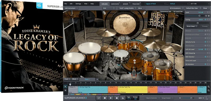 Toontrack SDX Legacy of Rock interface
