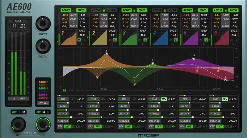 McDSP AE600 Active EQ HD v7 interface