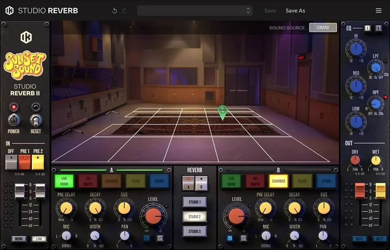 IK Multimedia Sunset Sound Studio Reverb II interface