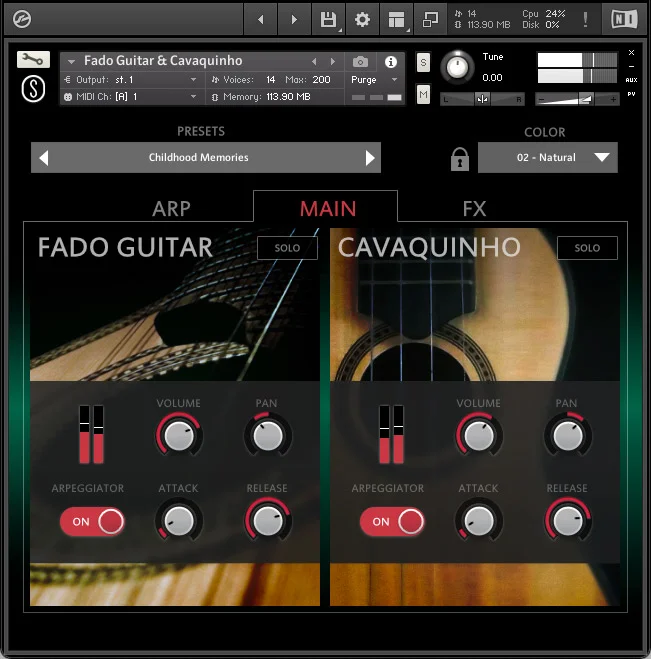 Sonuscore Origins Vol 8: Fado Guitar & Cavaquinho interface