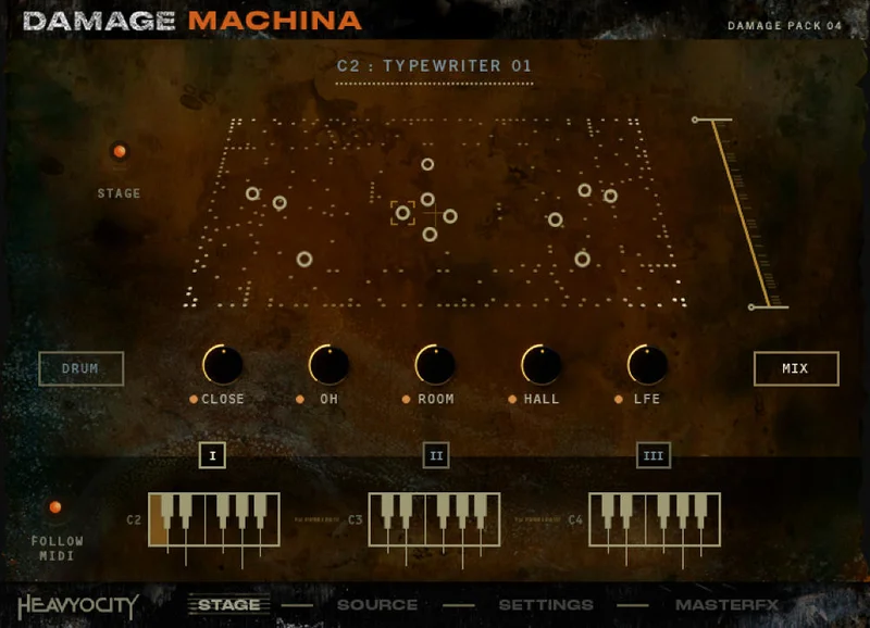 Heavyocity Damage Machina interface