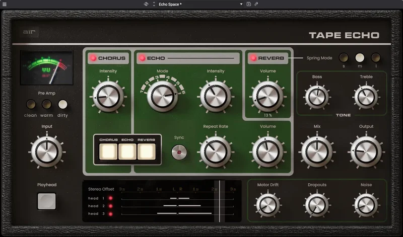AIR Tape Echo interface