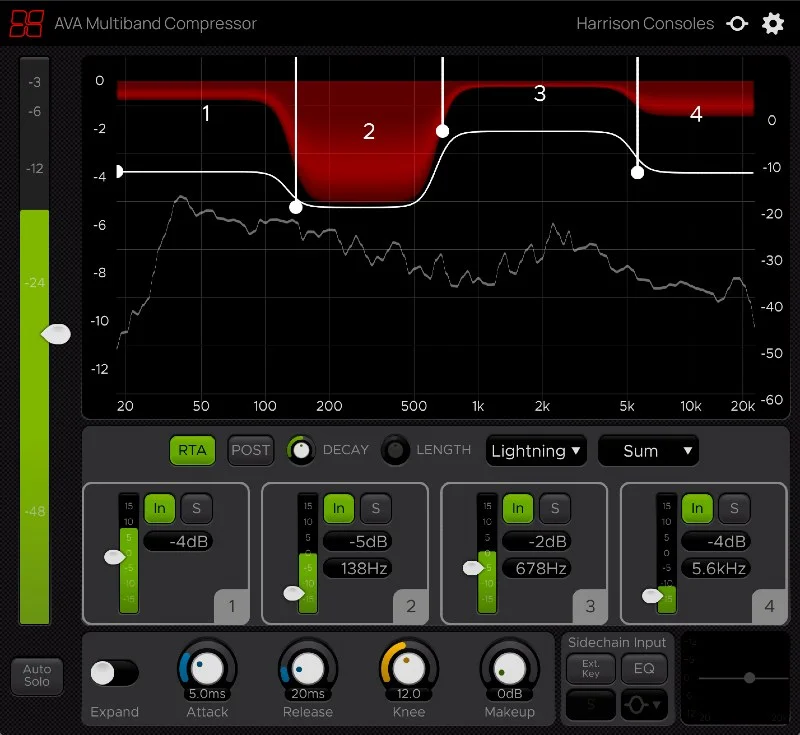 Harrison Consoles Multiband Compressor interface