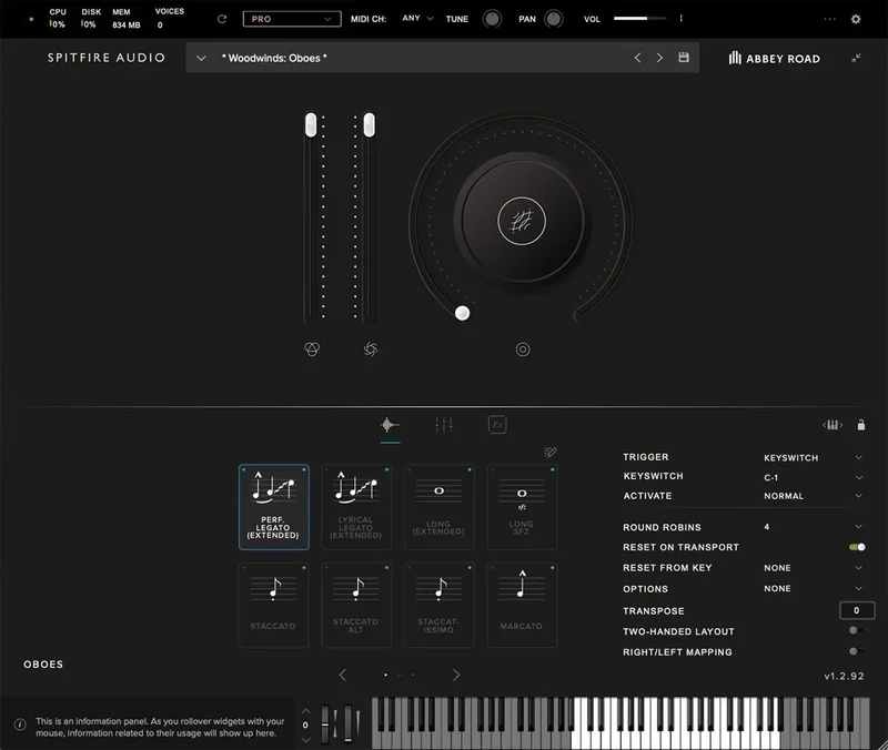 Spitfire Audio Abbey Road Orchestra: Oboes Professional interface