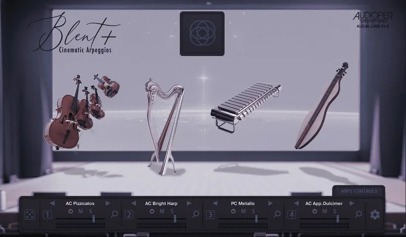 Audiofier Blent 8 Plus - Cinematic Arpeggios interface