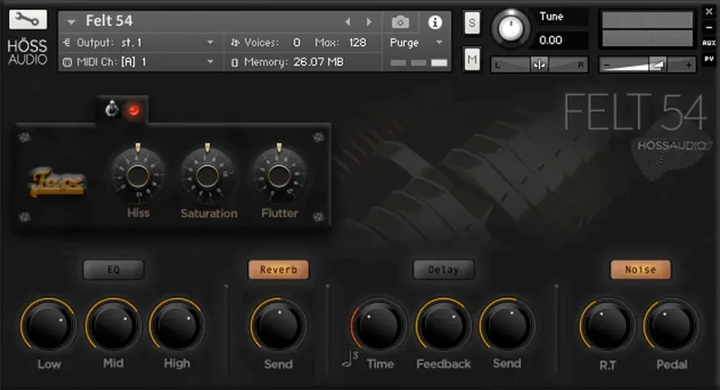 HOSS Audio FELT 54 Kontakt Library interface