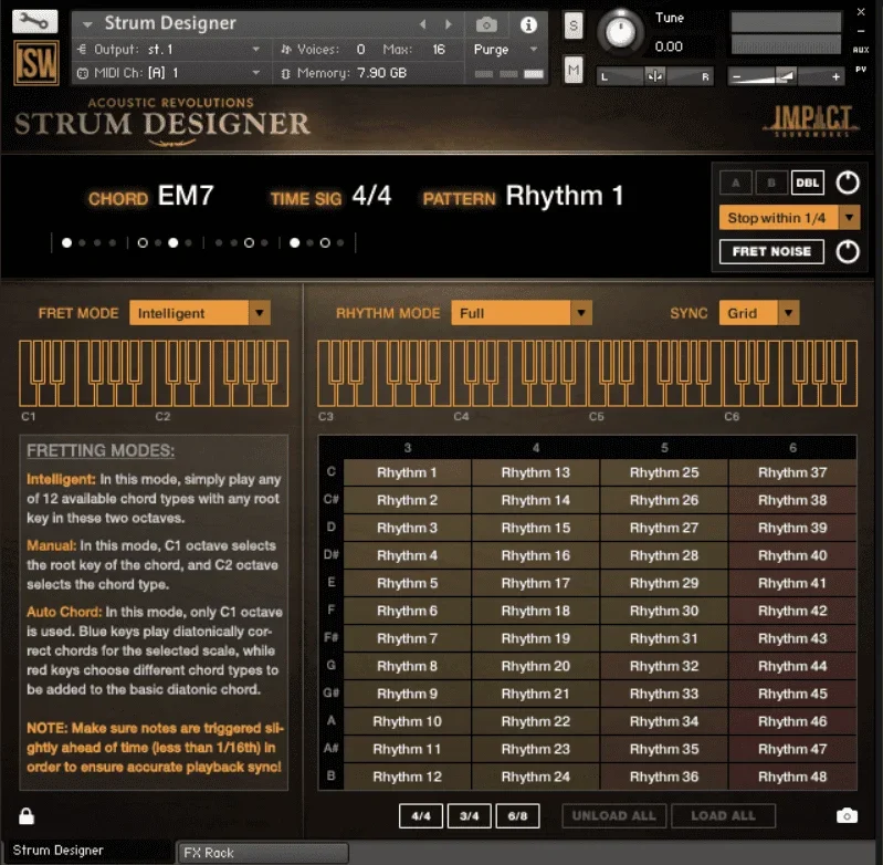 Impact Soundworks Acoustic Strum Designer interface