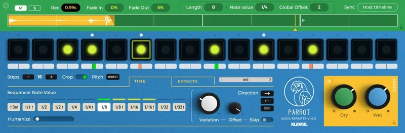 Klevgrand Parrot interface