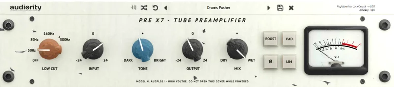 Audiority Pre X7 interface