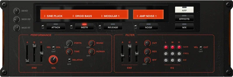 Pornofonic Instruments RootBass Tang interface