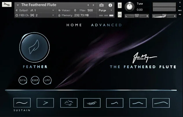 Spitfire Audio The Feathered Flute interface