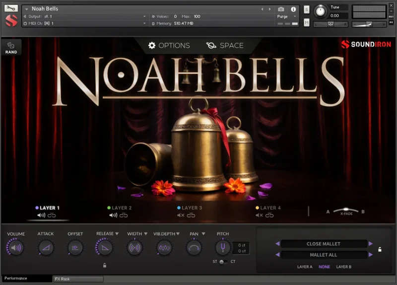 Soundiron Noah Bells interface