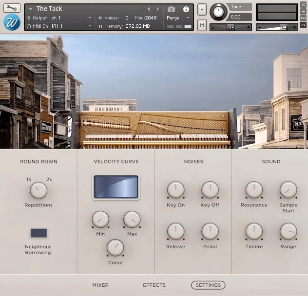 Wavesfactory The Tack Piano interface