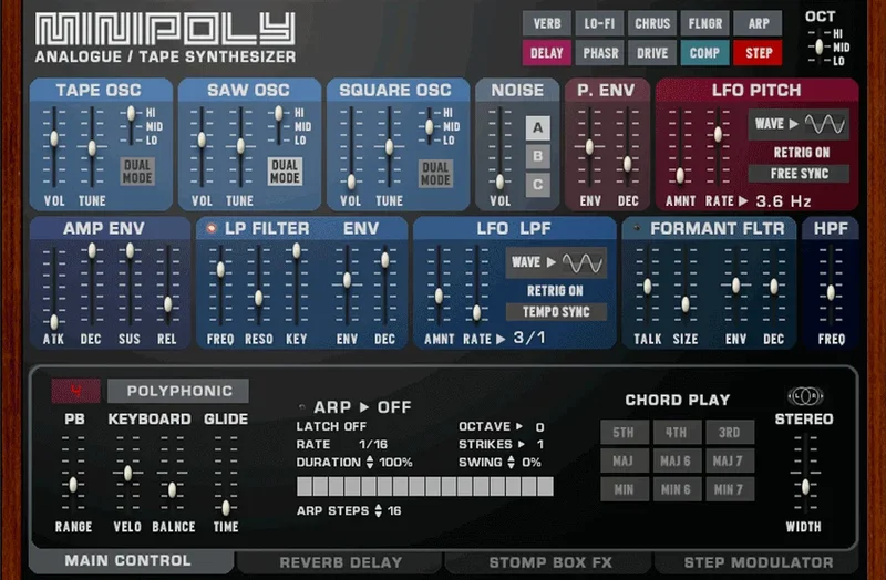 Soundtrax Minipoly Pro Kontakt Library interface