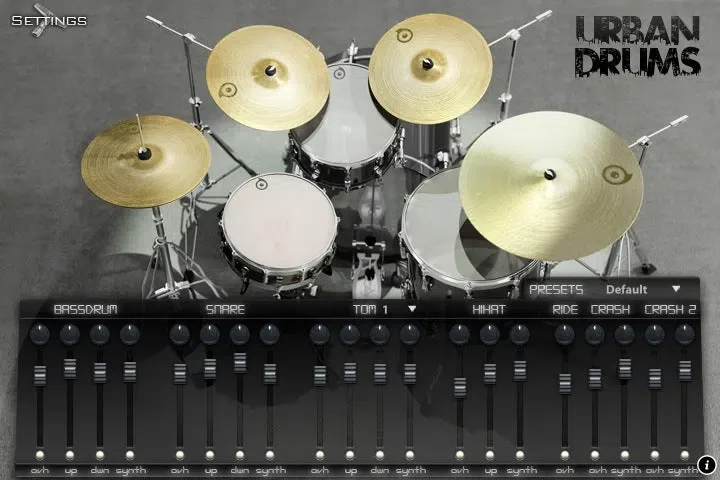 Acousticsamples Urban Drums interface