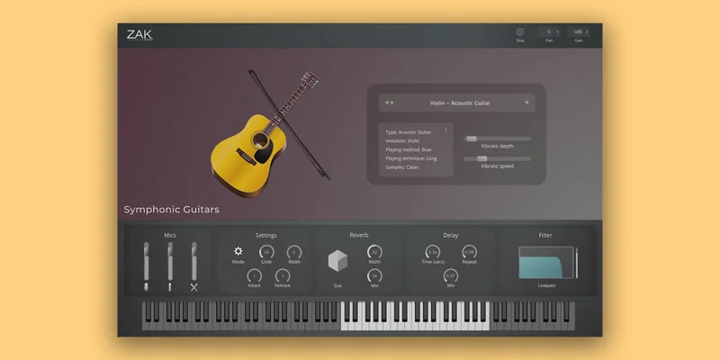 ZAK Sound Symphonic Guitars interface