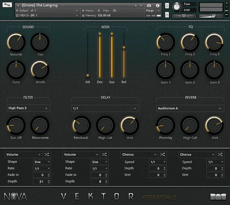 Nova Vektor Essentials Vol 1 interface