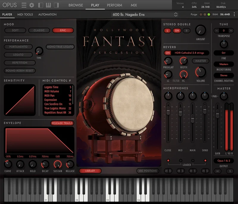 EastWest Hollywood Fantasy Percussion interface