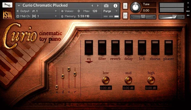 Impact Soundworks Curio: Cinematic Toy Piano interface