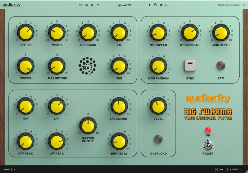 Audiority Big Swarma interface