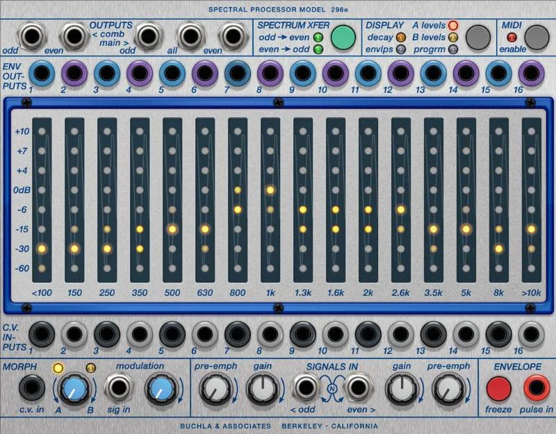Softube Modular Add-On: Buchla 296e Spectral Processor interface