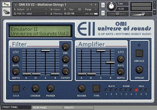Q Up Arts OMI EII Universe of Sounds V2 interface