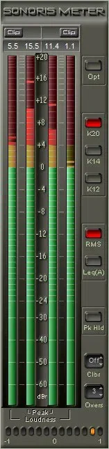Sonoris Meter interface