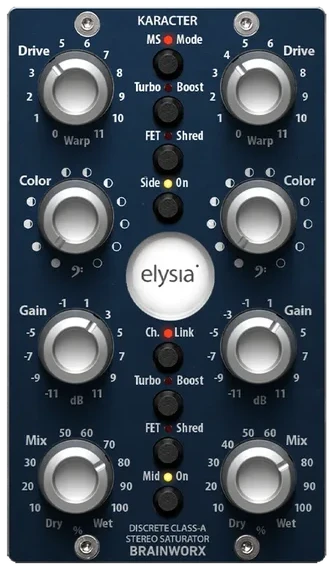 Universal Audio elysia karacter Stereo Saturator interface