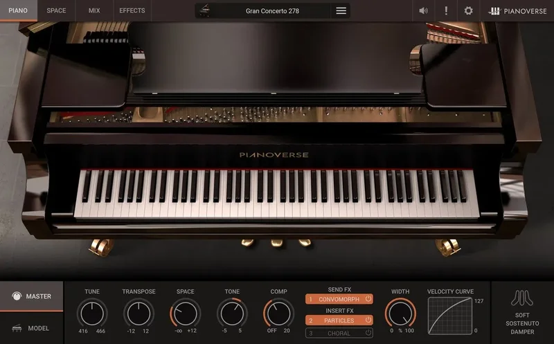 IK Multimedia Pianoverse Gran Concerto 278 interface