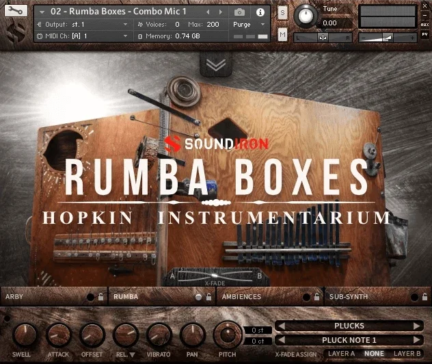 Soundiron Hopkins Instrumentarium: Rumba Boxes interface