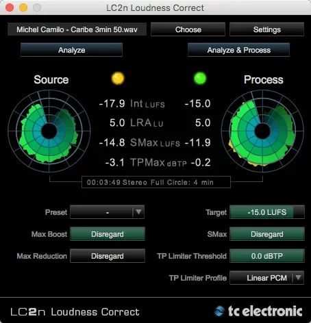 TC Electronic LC2 - Stereo Loudness Corrector interface