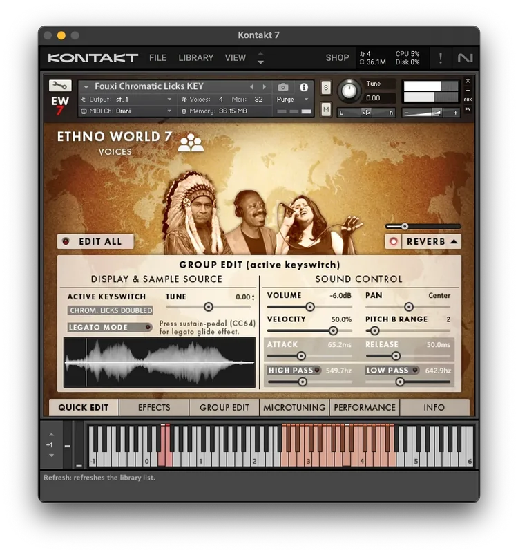 Best Service Ethno World 7 Voices interface