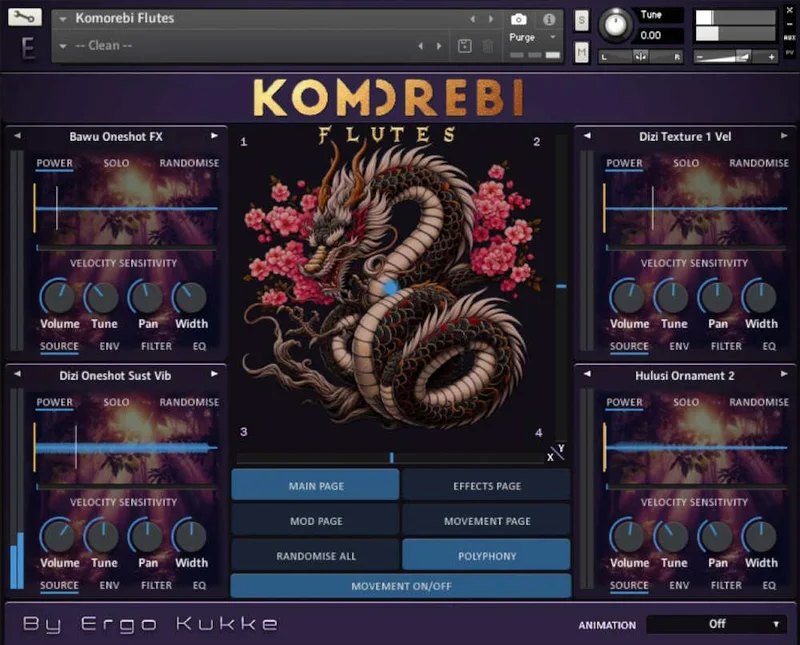 Loot Audio Komorebi Flutes interface