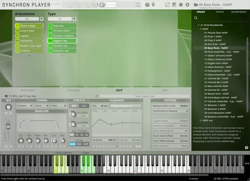 VSL Studio Bass Flute interface