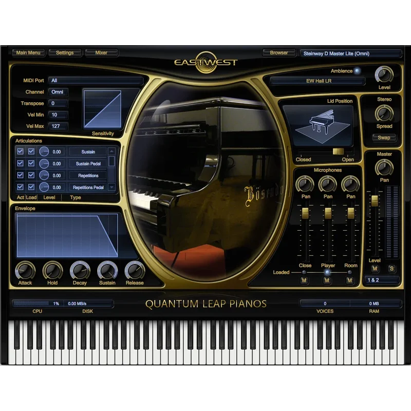 EastWest QL Pianos Platinum Steinway D interface