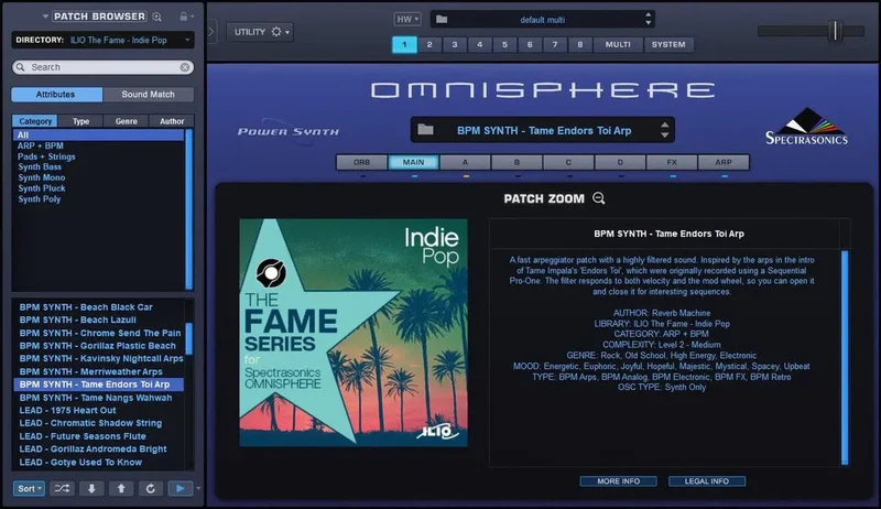 ILIO The Fame Series: Indie Pop interface