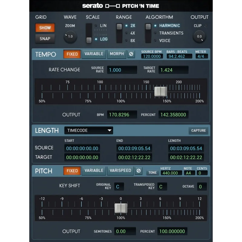 Serato Pitch n Time Pro 3.0 interface