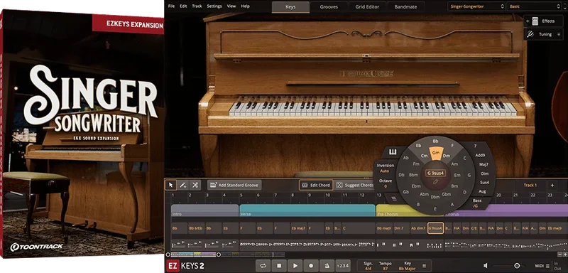Toontrack EKX Singer-Songwriter interface