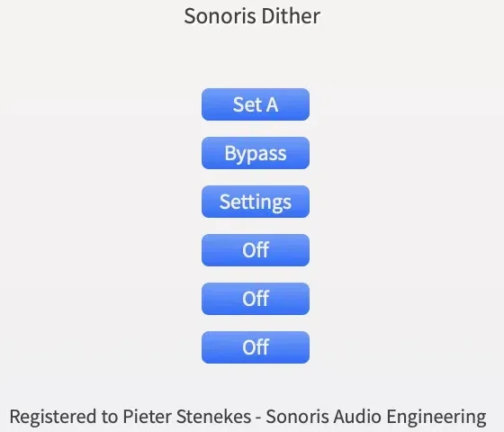 Sonoris Dither interface