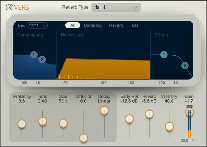 Waves Renaissance Reverb interface